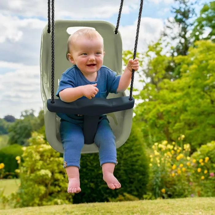 TP Toys - Siège bébé - Pour portiques de 190 à 250 cm - Harnais 3 points - Coloris kaki/vert foncé