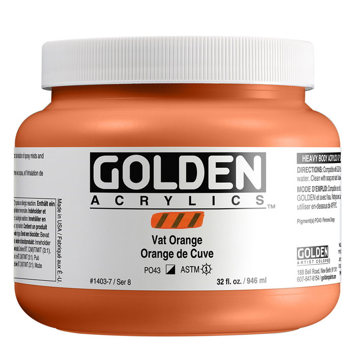 Golden Peinture Acrylique Heavy Body Orange Iva 946 ml Golden Peinture Acrylique Heavy Body Orange Iva 946 ml