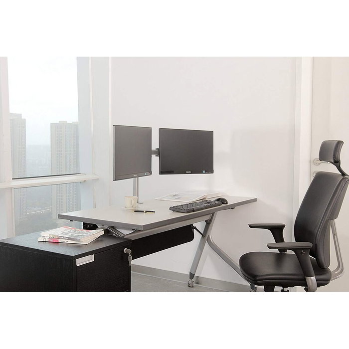 Neomounts NM-D135DSILVER Support de TV de bureau 10-27 pouces Argenté