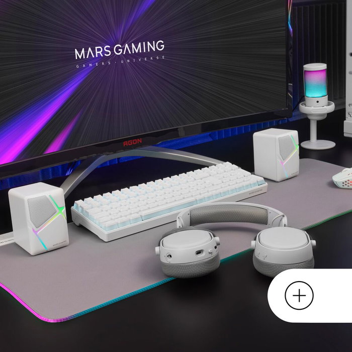 Haut-parleurs bluetooth portables Mars Gaming MSHW Blanc Noir 4 W