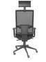 Silla de oficina Horna con mecanismo Sincro tapizada con Tela color Negro. Equipada con lumbar 1D, Brazos 1D, Cabecero Fijo y Ruedas de parqué