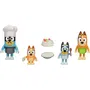 Bluey - Pack de 4 Figurines - La Famille en Cuisine - Inclut Bluey, Bingo, Bandit, Chilli et Accessoires dont la Pavlova