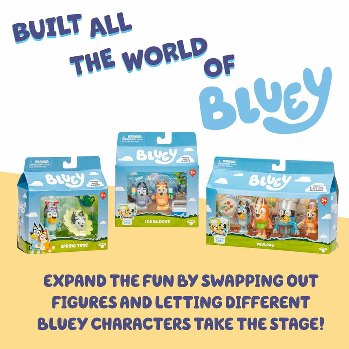 Moose Toys Pack de 4 figurines Bluey La famille en cuisine Moose Toys Pack de 4 figurines Bluey La famille en cuisine