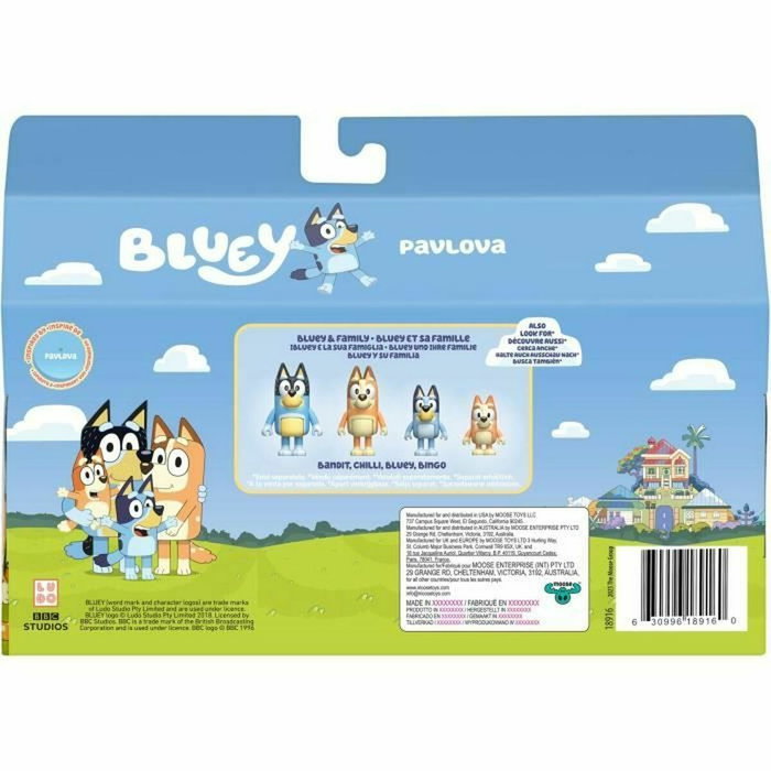 Moose Toys Pack de 4 figurines Bluey La famille en cuisine Moose Toys Pack de 4 figurines Bluey La famille en cuisine