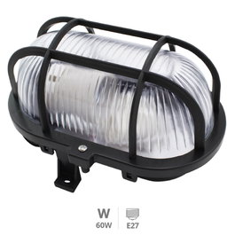 GSC Evolution Applique ovale en plastique Negro, E27 60W