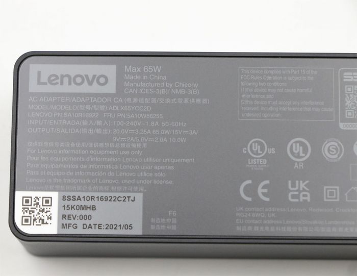 Lenovo Adaptateur secteur 65W USB-C