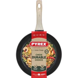 Pyrex - Poele Cook & Care - 26 cm - Anti-adherent - Compatible Induction et tous feux - Revetement ceramique sans PFAS - Poignee Soft-Touch - Aluminium 100% recycle