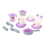 Polesie Set de cuisine pour enfants Wader 80196, 27 pièces en plastique, vaiselle pour 4 personnes (tasses, assiettes, couverts, ustensiles), à partir de 3 ans