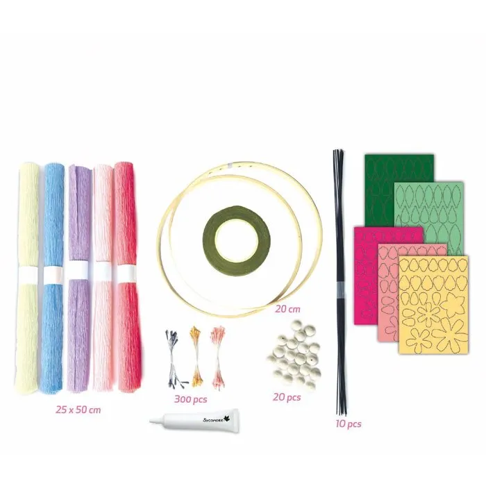 Sycomore SYCOMORE - Atelier créatif de fleurs en papier - Kit complet pour réaliser plus de 20 variétés, couronnes et bouquets - Dès 7 ans Sycomore SYCOMORE - Atelier créatif de fleurs en papier - Kit complet pour réaliser plus de 20 variétés, couronnes et bouquets - Dès 7 ans