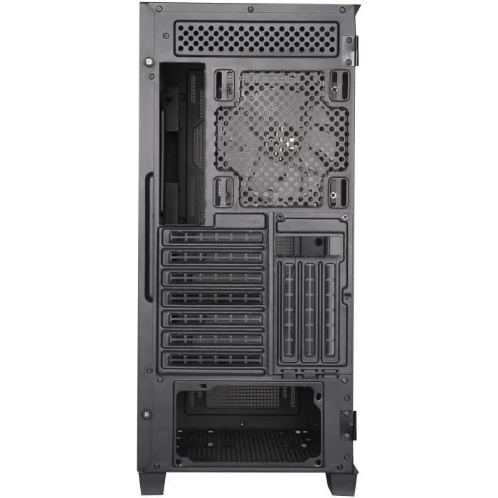 BitFenix Flow Noir - Boîtier PC moyen tour ATX avec façade mesh, fenêtre verre trempé et 4 ventilateurs ARGB intégrés - Sans alimentation
