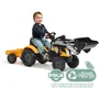 FALK Tracteur à pédales Mighty Builder avec remorque - Jaune - Jouet fabriqué en France - 50% plastique recyclé - À partir de 2 ans