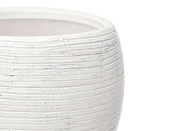 Ibergarden Lot de 2 pots rayés blanc 19 et 25 cm en céramique (Set de 2) Ibergarden Lot de 2 pots rayés blanc 19 et 25 cm en céramique (Set de 2)