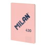 Cahier Milan 1918 Rose A4 à carreaux