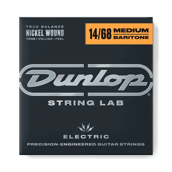 Dunlopst DEN1468 Medium Baritone 14-68 Jeu de cordes pour guitare électrique niquelées