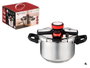Kinvara Cocotte Minute 4L avec Roue Silicone 37x18x26cm Acier Inoxydable Argent Noir Rouge (Set de 6)
