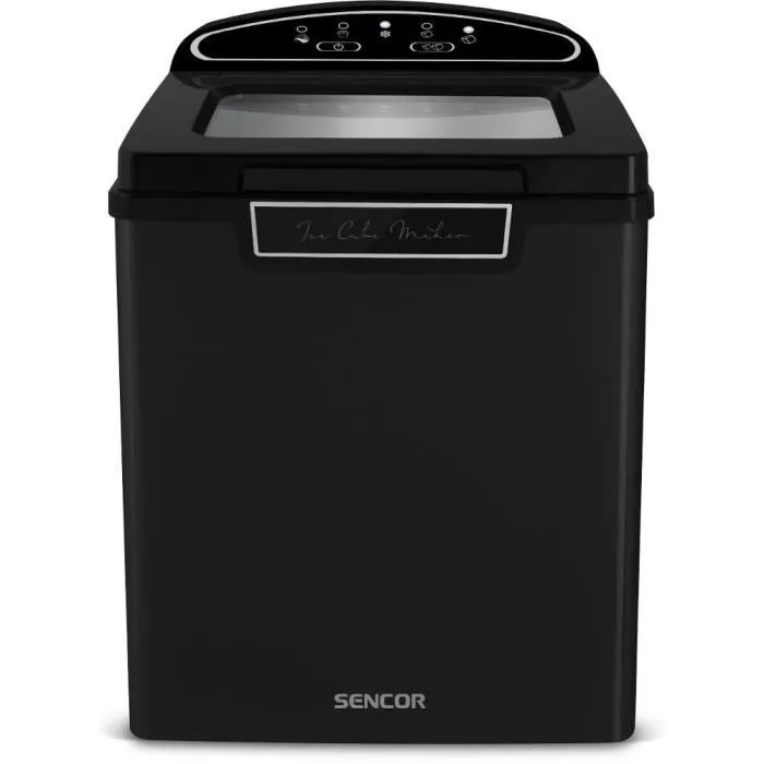 Sencor SIM 3000BK Machine à Glaçons Portable - Production 12 kg/24h, Réglage 9 min, Silencieuse, Réservoir 1,9 L - Idéale Maison, Fêtes