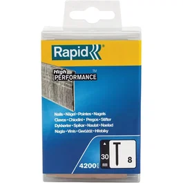 Rapid Pointe n°8 - 5000184 - Pointes tête pour menuiserie - 30 mm - Paquet de 4200 - Gris - Rapid Agraf