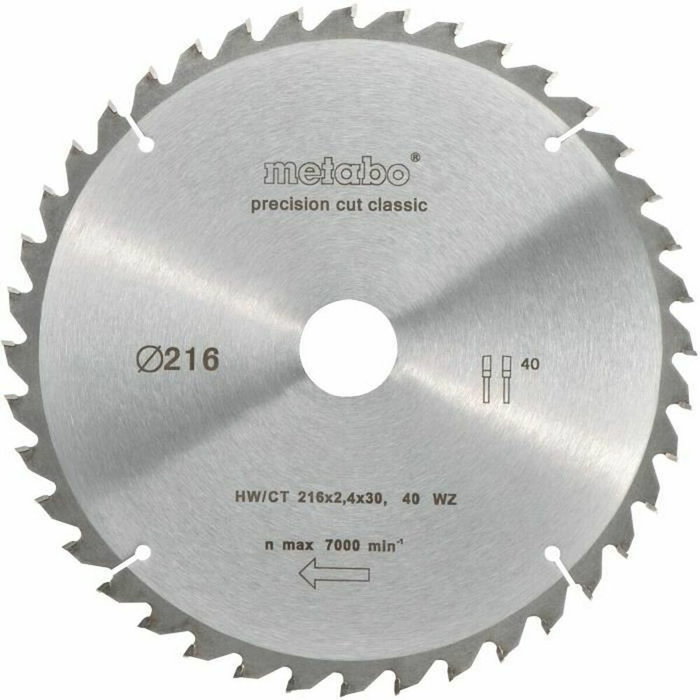 Metabo Lame de scie circulaire HW/CT 216 x 30 x 2,4/1,8 Metabo Lame de scie circulaire HW/CT 216 x 30 x 2,4/1,8