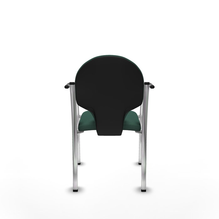 Silla Hellín tapizada con Tela color Verde botella. Brazos fijos Silla Hellín tapizada con Tela color Verde botella. Brazos fijos