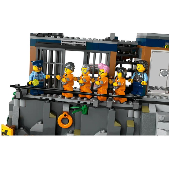 LEGO City La Prison de la Police en Haute Mer 60419 avec Hélicoptère et Bateau, 980 pièces
