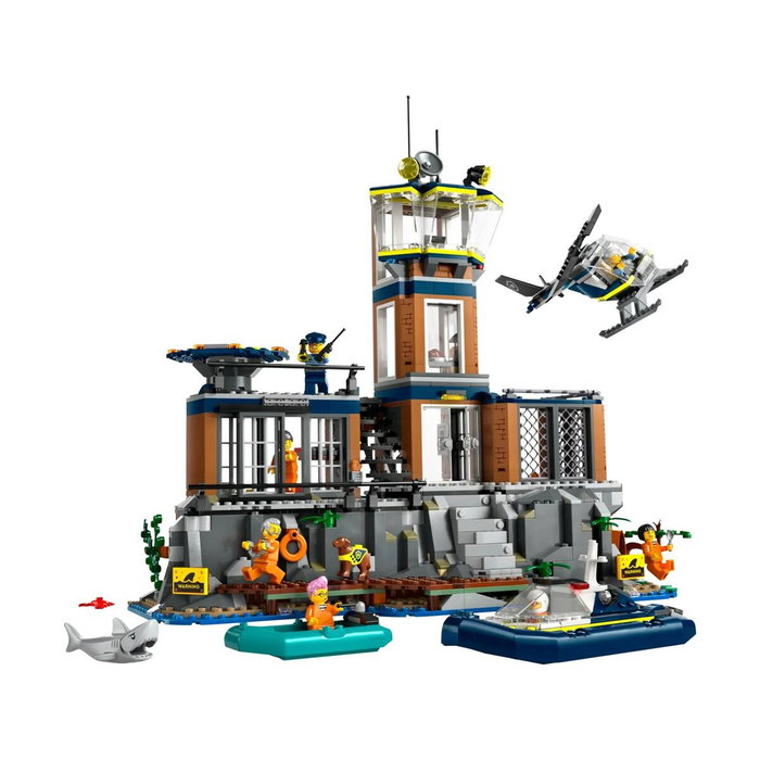 LEGO City La Prison de la Police en Haute Mer 60419 avec Hélicoptère et Bateau, 980 pièces