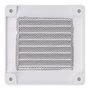 Edm Grille de ventilation carrée ABS blanche 100x100x7mm avec bouchons et moustiquaire