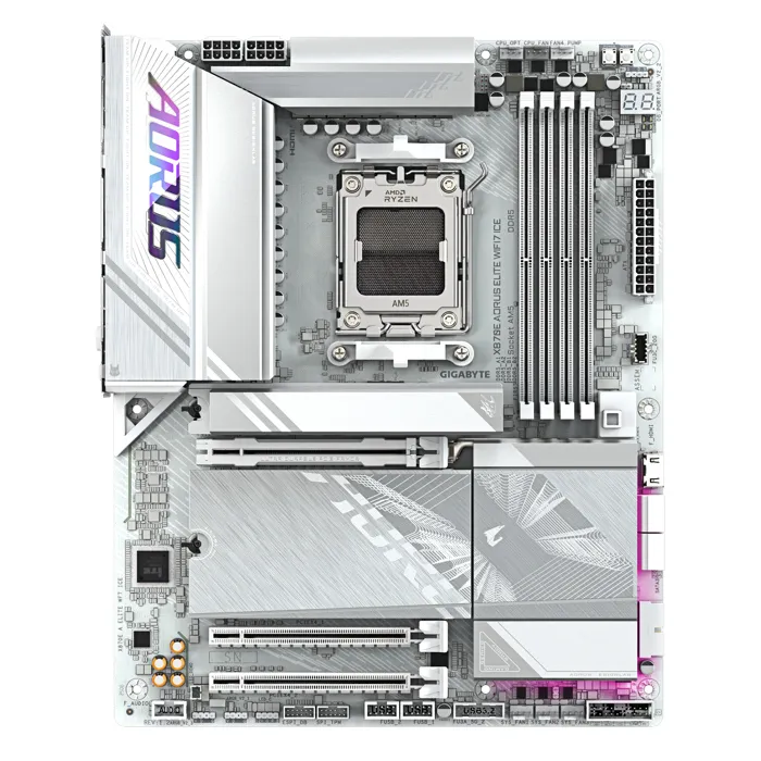 Gigabyte Carte mère Gaming X870E A ELITE WF7 ICE, ATX, Chipset AMD X870E, DDR5, PCIe 5.0, WiFi 7