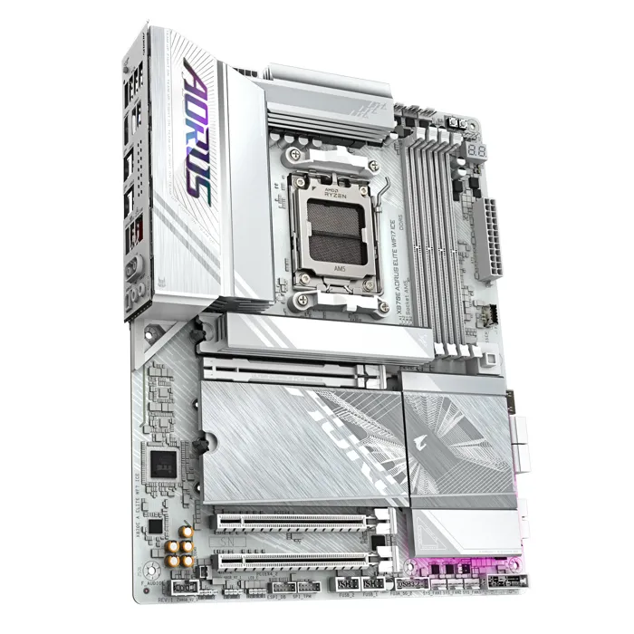 Gigabyte Carte mère Gaming X870E A ELITE WF7 ICE, ATX, Chipset AMD X870E, DDR5, PCIe 5.0, WiFi 7