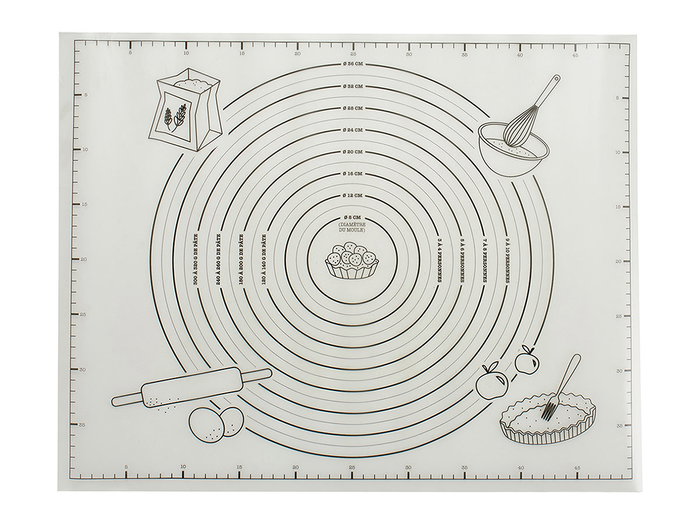 Kinvara Tapis de préparation de pâte 42,5 x 42,5 cm, EVA, noir et blanc (Set de 48)