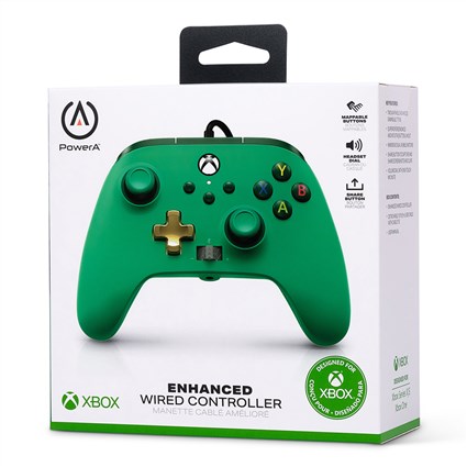 PowerA 1518814-02 Manette améliorée avec câble USB 3m pour Xbox Series X/S, Xbox One et Windows - Vert