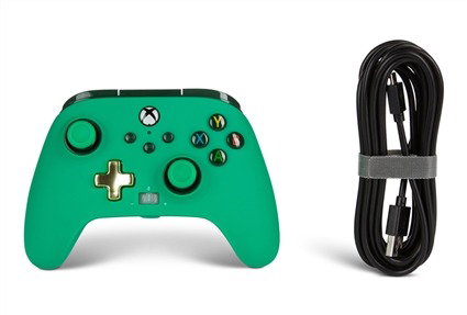 PowerA 1518814-02 Manette améliorée avec câble USB 3m pour Xbox Series X/S, Xbox One et Windows - Vert