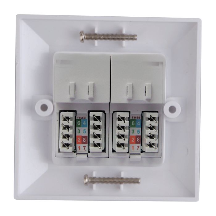 Lanview Plaque murale CAT6 Double Gang Type UK 86*86mm