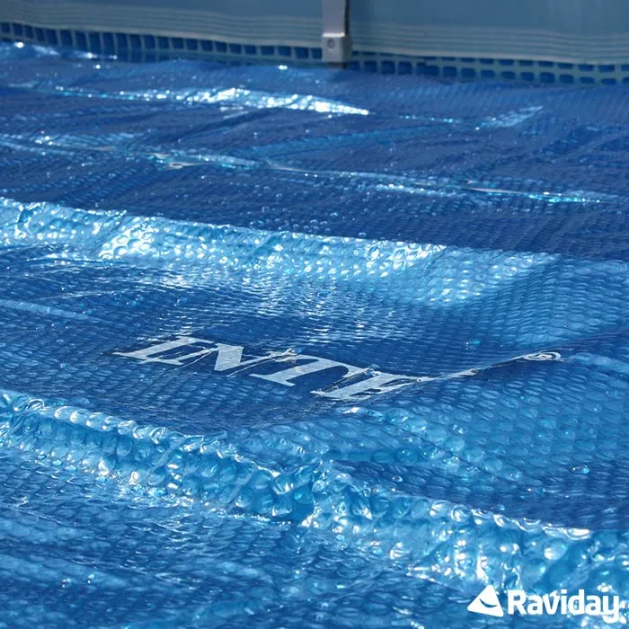 Intex Bâche à Bulles Rectangulaire pour Piscine 5.49 x 2.74 m Bleu - Couverture Solaire en Polyéthylène 160 Microns