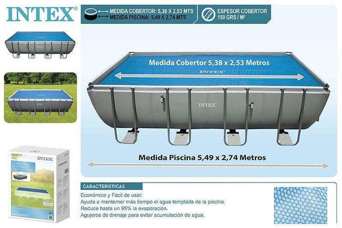 Intex - Couverture solaire pour piscine Frame rectangulaire, 400 x 200 cm - PVC Intex - Couverture solaire pour piscine Frame rectangulaire, 400 x 200 cm - PVC