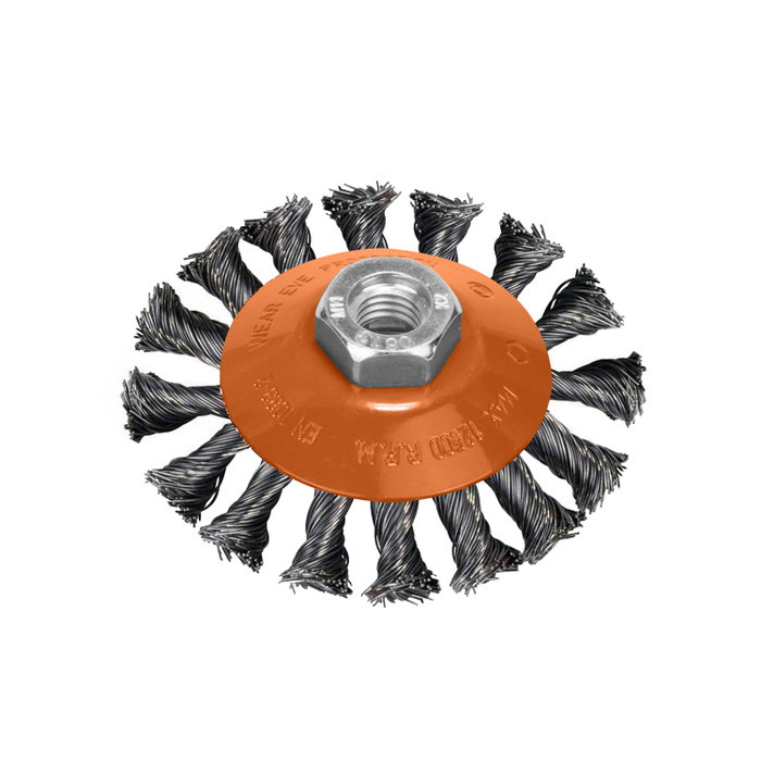 WOLFPACK LINEA PROFESIONAL Cepillo Oblique en Acier Tressé 100x10 mm M14 WOLFPACK LINEA PROFESIONAL Cepillo Oblique en Acier Tressé 100x10 mm M14