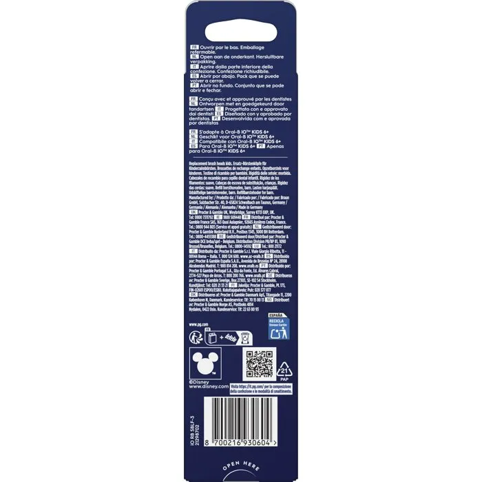 Oral-B Brossettes Disney Stitch Extra Douces Compatibles iO/iO2 Kids 6+, Lot de 3 pour Enfants à Partir de 6 Ans