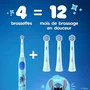 Oral-B Brossettes Disney Stitch Extra Douces Compatibles iO/iO2 Kids 6+, Lot de 3 pour Enfants à Partir de 6 Ans