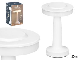 Giftdecor Lampe de Bureau Space Touch Blanc Métal et Plastique 12x20x9 cm avec Batterie et USB-C (Set de 8)