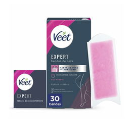 Veet Bandes de Cire Expert Corps Peau Normale 30 unités