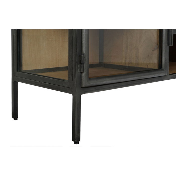 Meubles de télévision Home ESPRIT Naturel Gris foncé Bois Métal 137 x 40 x 55 cm