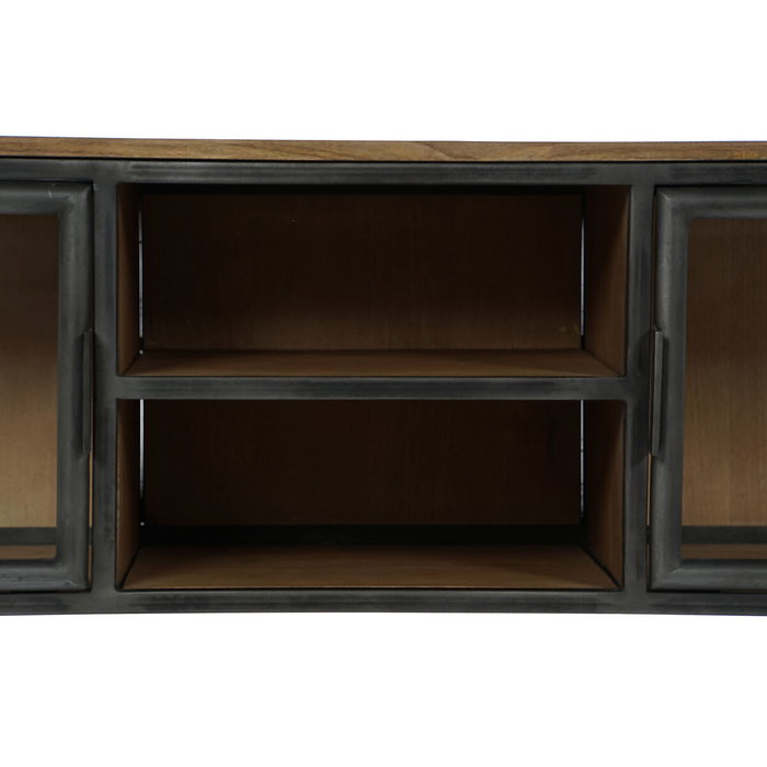 Meubles de télévision Home ESPRIT Naturel Gris foncé Bois Métal 137 x 40 x 55 cm