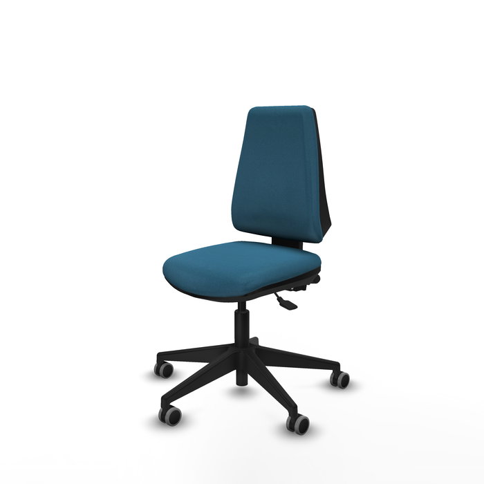 Chaise Elche Asynchrone Tissu Vert pétrole Base pyramidale noire Sans accoudoirs Sans appui-tête Roulettes 65mm pour moquette Chaise Elche Asynchrone Tissu Vert pétrole Base pyramidale noire Sans accoudoirs Sans appui-tête Roulettes 65mm pour moquette