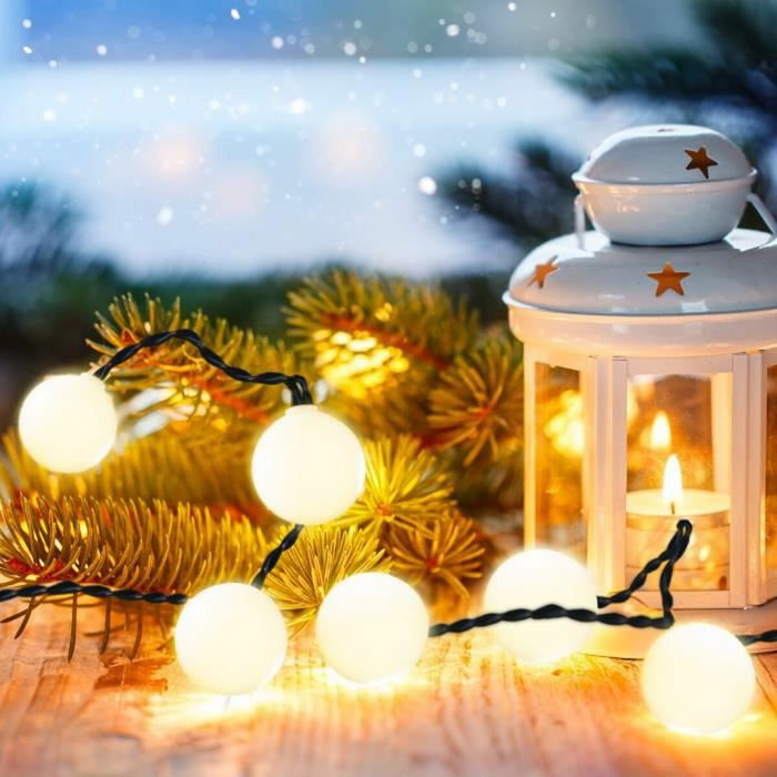 Lumi Jardin Guirlande lumineuse solaire Billy 60 LED Blanc chaud