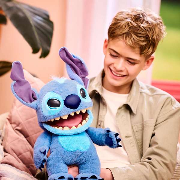 Disney Peluche Stitch FX 30 cm - Peluche interactive avec sons et réactions - Article de collection adorable