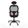 Piqueras y Crespo Chaise de Bureau avec Appui-tête 2D036G1 Orange Foncé