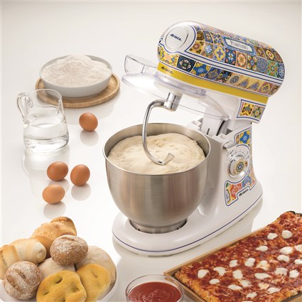 Ariete 1588 POSITANO Robot de cuisine compact avec bol inox, 10 vitesses et fonction pulse pour mélanger et pétrir - Accessoires inclus