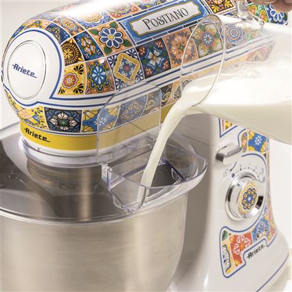 Ariete 1588 POSITANO Robot de cuisine compact avec bol inox, 10 vitesses et fonction pulse pour mélanger et pétrir - Accessoires inclus
