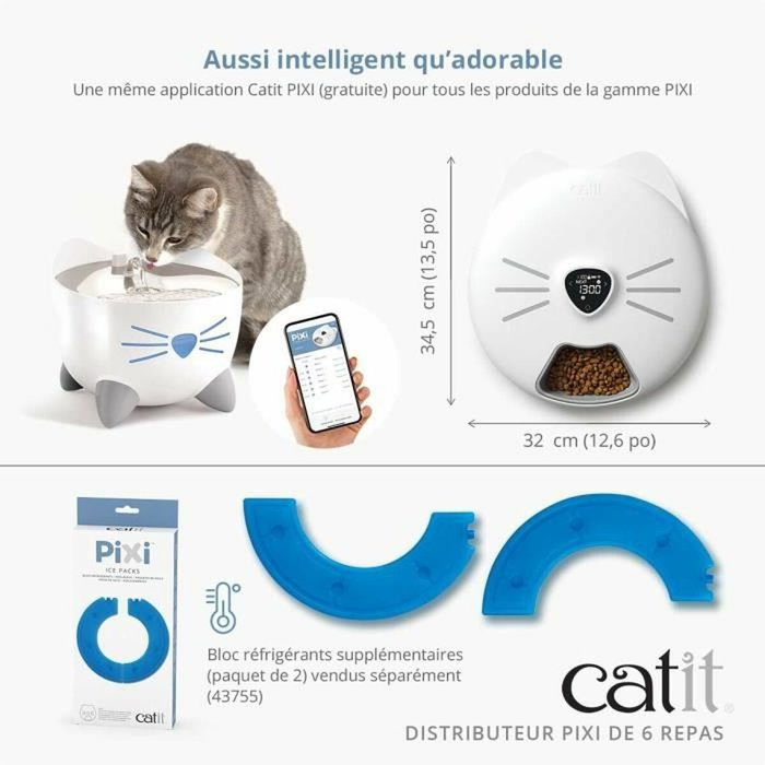 Catit PIXI Smart Distributeur de repas connecté 6 x 170ml Blanc Catit PIXI Smart Distributeur de repas connecté 6 x 170ml Blanc