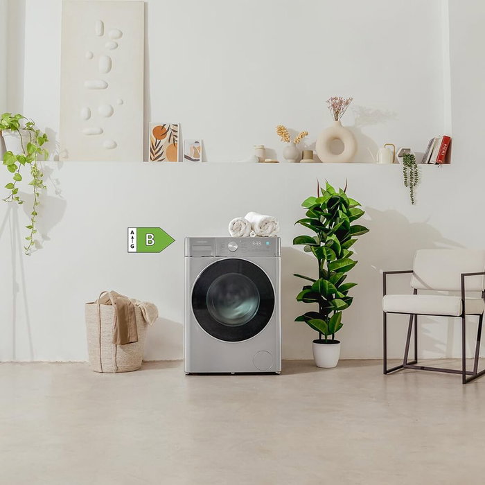 Cecotec Lave-linge séchant 10680 Inverter Steel 10/6 kg 1400 rpm A Moteur Vapeur