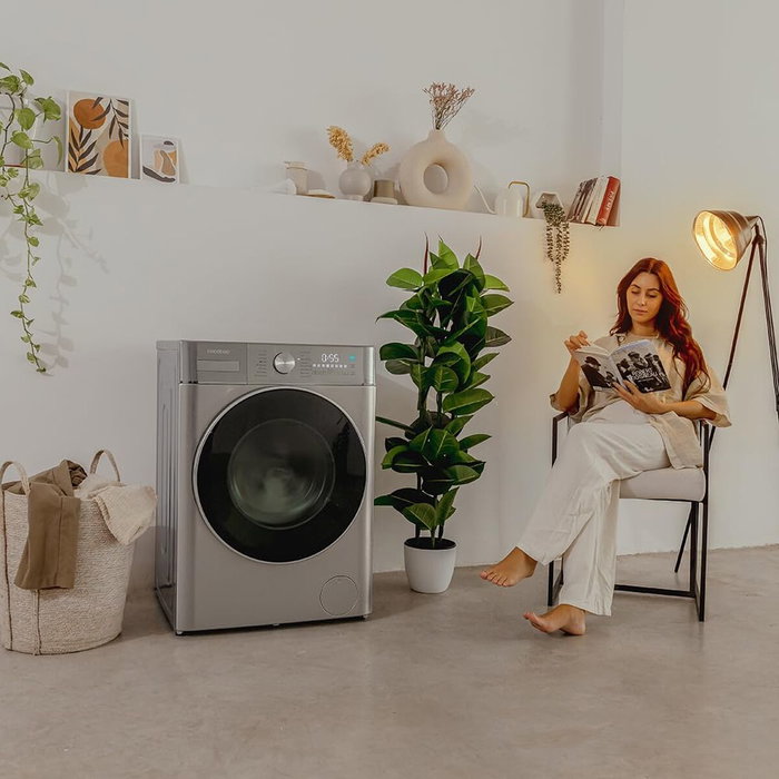 Cecotec Lave-linge séchant 10680 Inverter Steel 10/6 kg 1400 rpm A Moteur Vapeur